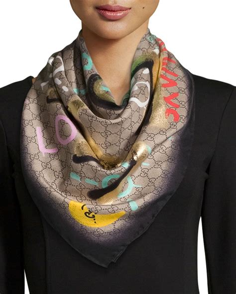 gucci short silk scarf|genuine gucci silk scarf.